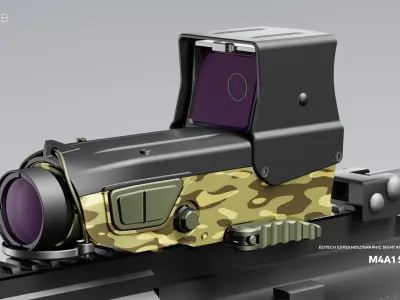 M4A1 SOPMOD Rifle with EOTech G33 Combo 3D model