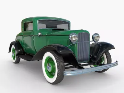1932 Ford Model 18 Coupe Low-poly 3D model