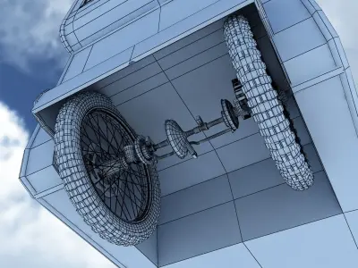 Old rickshaw 3D model