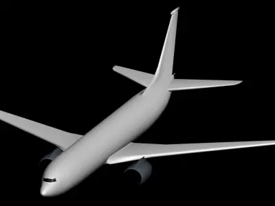 Row Passenger Airplane Aircraft 3D model
