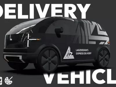 Delivery Vehicle Concept - Low poly Low-poly 3D model