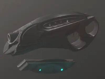 Futuristic Handgun Low-poly 3D model purchase