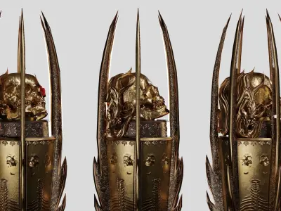 Cursed staff Low-poly 3D model