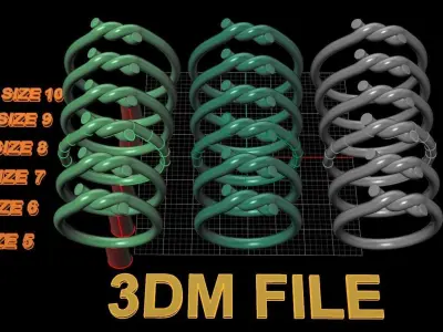 Simple Rope Knot Band Ring 3D print model