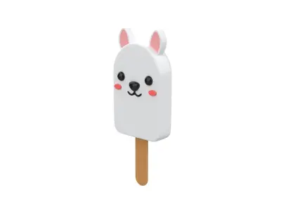 Cartoon Sheep Ice Cream Cute Low-poly 3D model