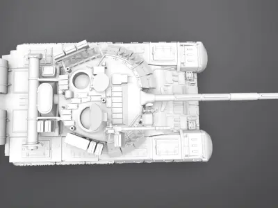 T80U Tank scale model 3D print model