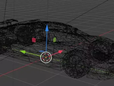 Low Poly Sports Car Game Ready Vehicle Red Supercar Low-poly 3D model