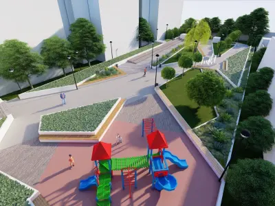 public park-Private Park Landscape 3D model 4