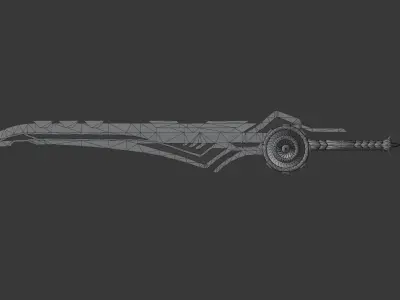 Anime sword lowpoly Low-poly 3D model