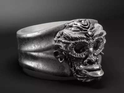 skull monkey ring-jewellry-3dprint 3D model