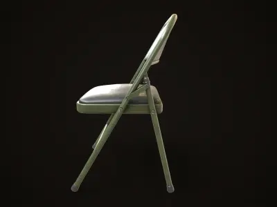  Metal folding chair Low-poly 3D model