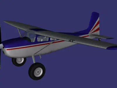Cessna 180 Skywagon Bush version Free low-poly 3D model