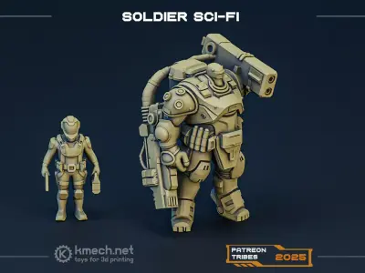 Sci-fi soldier miniature Free 3D print model