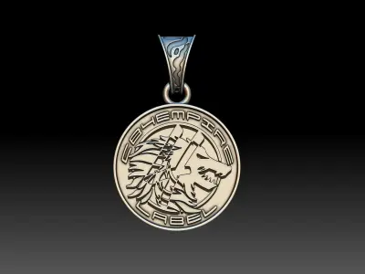 WOLF PENDANT 3D print model