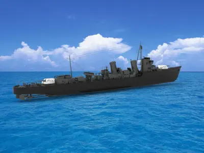 Japanese destroyer Uranami 3D model