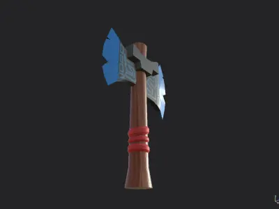 cartoonistic axe Low-poly 3D model