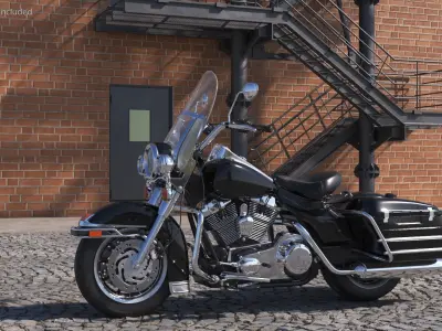 Classic Road King Motorcycle Black  purchase 3D model