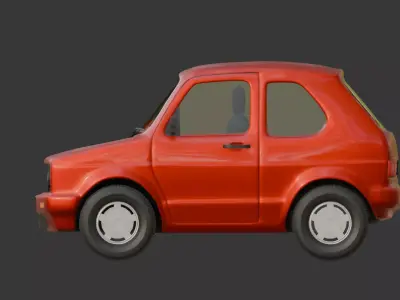 Low Poly Stylized VW Golf 1 Low-poly 3D model