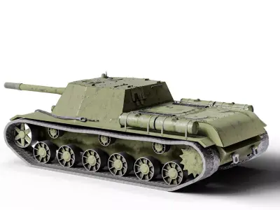 ISU 152 Tank Free low-poly 3D model