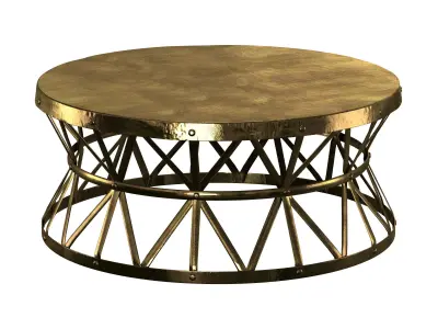 Brass Hammered Coffee Table 3D model