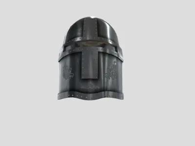 Medieval Closed Face Helm Low-poly 3D model