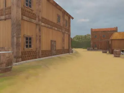 Wooden Settlement In Nature 3D model