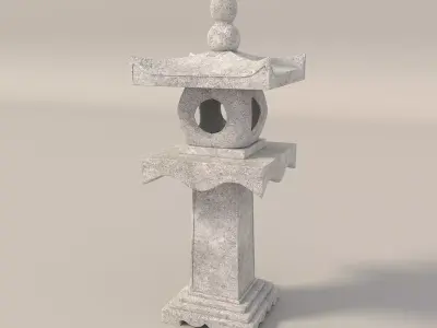 Japanese Stone Lanterns 3D model