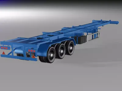 Container carrier skeleton trailer  3D model