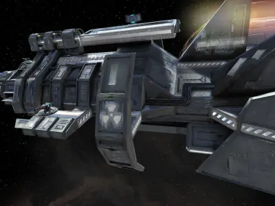 Starship star wars battlecruiser Low-poly 3D model