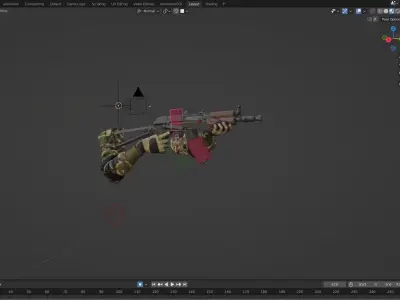 aks74 Fps hands all anim 3D model