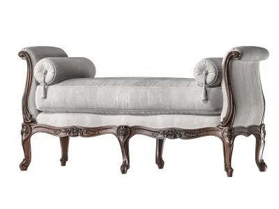 christies serpertine bench and pouf art 336 3D model
