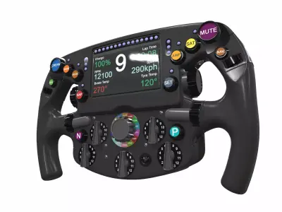 Car f1 steering wheel 4 min 3D model