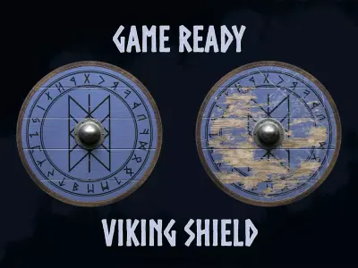 Viking Shield 6 - New and war-torn 3D Model Pack