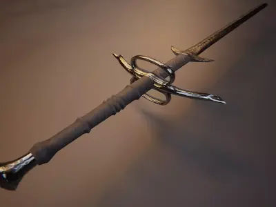 Medieval Greatsword Low-poly 3D model