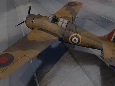 Grumman Martlet Mk-2 - RN 3D model