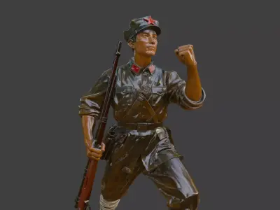Military sculpture warrior  military battle war hero  soldier 3D print model