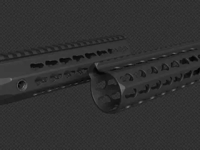 AR-15 KAC URX4 85Inch KeyMod Handguard Low-poly 3D model