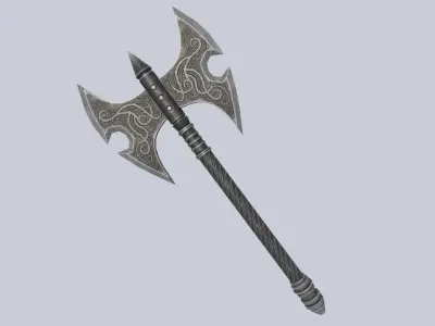 Fantasy axe Low-poly 3D model get
