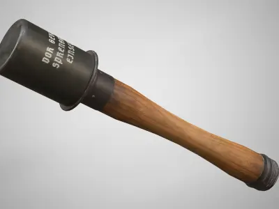 M24 Stick Hand Grenade AAA Game Ready Low-poly 3D model