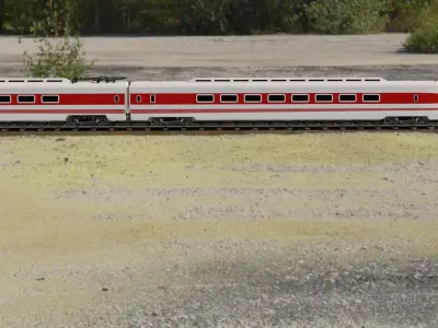 Train toy on tracks 3D model