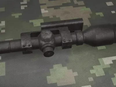 Tactical Sniper Scope - PBR - Game Ready 3D model