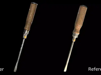 Worn Realistic Screwdriver Hero Object VFX Production Ready Texture