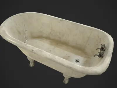 Antique Bath Low-poly 3D model