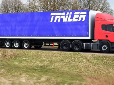 Trailer-semitrailer tyler semi trailer Low-poly 3D model