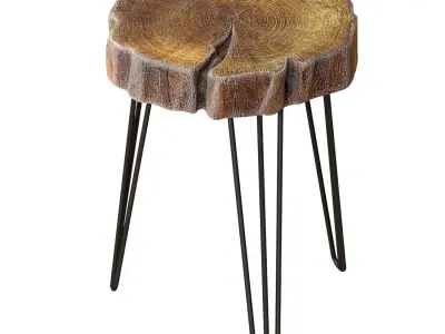Rustic solid wood coffee side Table Eco Loft style 3D model