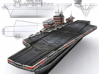 Sci-Fi Naval collection Low-poly 3D model