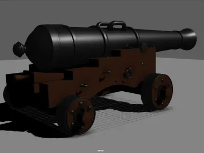 18th century ship cannon 3D model