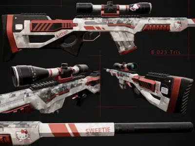 Rifle sniper Free low-poly 3D model