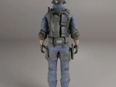 Game Ready Soldier Low-poly 3D model