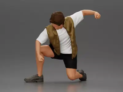 Man Confronting Opponent in Intense Struggle on the Street 3D print model purchase